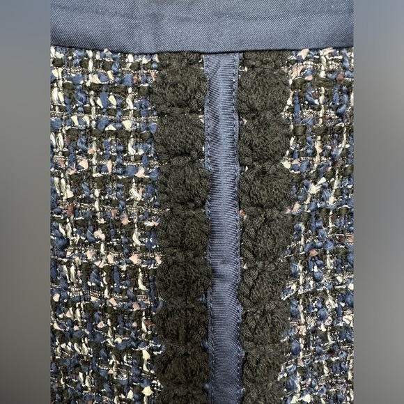 Tory Burch Annabelle Navy Tweed Skirt Size 8 - Picture 7 of 15